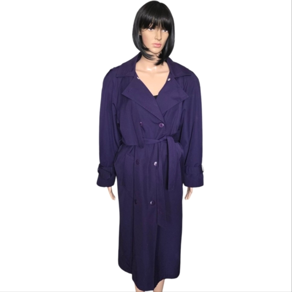 Nuance Deep Purple  Full-Length Vintage Trench-coat, Size 11/12